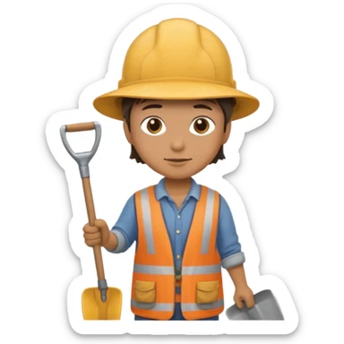 Field Digger with Shovel from Archaeology Team sticker