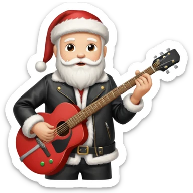 rock n roll santa sticker