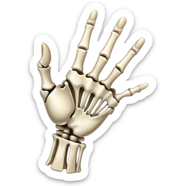 Chrome Skeleton hand flipping middle finger sticker