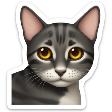 Gato atigrado y gato negro sticker