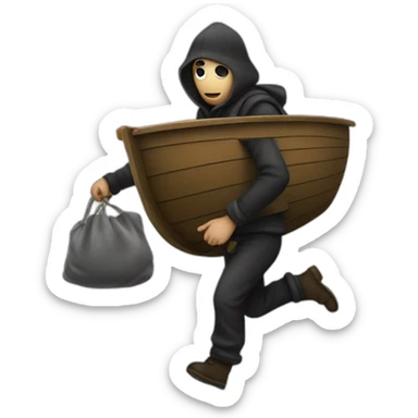 Thief stealing ship sticker