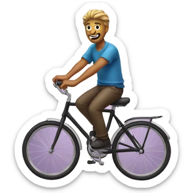 Man using a magic wand on a bicycle  sticker