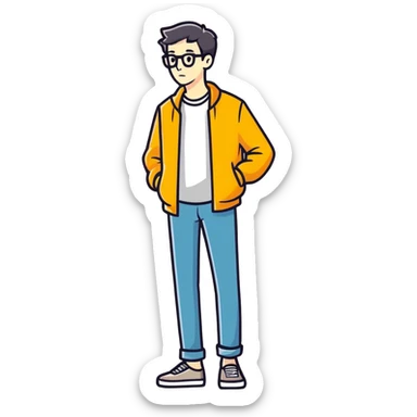 casual portrait of a bro  sticker