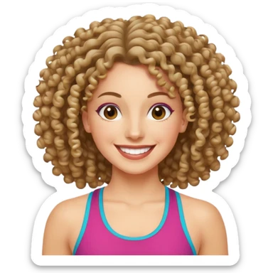 kıvırcık saçlı beyaz tenli zumba hocası sticker