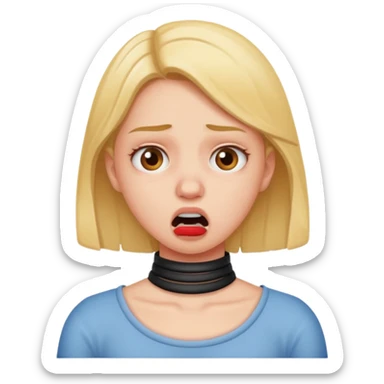 girl fake chocking herself annoyed sticker