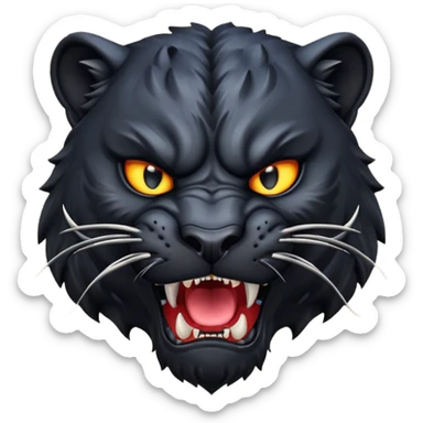 angry panther bust  sticker