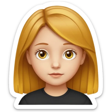 Sarı ve kumralımsı saç ela gözlü kücük kız sticker