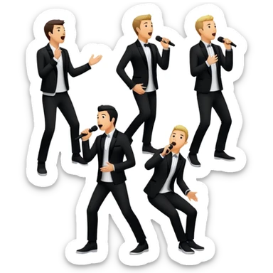 Five silhouettes of singing guys for 'I Want It That Way' by Backstreet Boys sticker