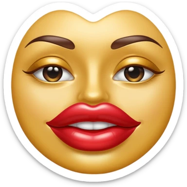 A seductive pair of slightly parted lips emoji made of liquid silver chrome, smooth glossy metallic surface, soft sensual curves, subtle reflections, luxury sexy aesthetic, minimal iOS emoji style, centered composition, clean white background, soft studio lighting, no text sticker