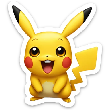 a singular surprised pikachu sticker
