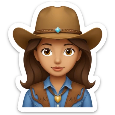 girl cowboy no hat sticker