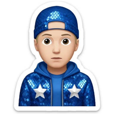 Eminem with blue sequin outfit sticker