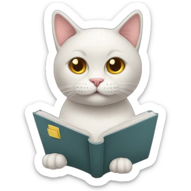 Psychological cat with notebook sticker