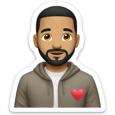 drake with heart hir sticker