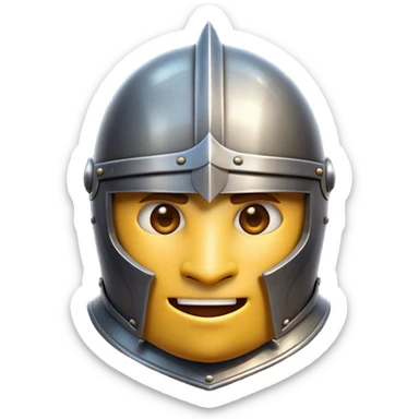 Clash of Clans aesthetic Comical Knight Portrait Emoji, Head tilted dramatically with an exaggerated, fun expression and wide, comically expressive eyes behind a quirky open helm, featuring a sturdy, cartoonish armored build with playful detailing and natural skin tone, Simplified yet hilariously expressive features, highly detailed, glowing with a slightly sassy metallic glow, high shine, dramatic yet playful, stylized with an air of cheeky medieval mischief, soft glowing outline, capturing the essence of a meme-worthy knight who brings lighthearted fun to epic battles! sticker