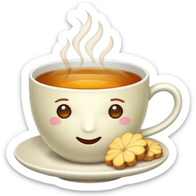 cup of tea with ginger root sticker