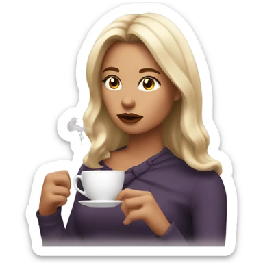 Bad girl sipping tea sticker