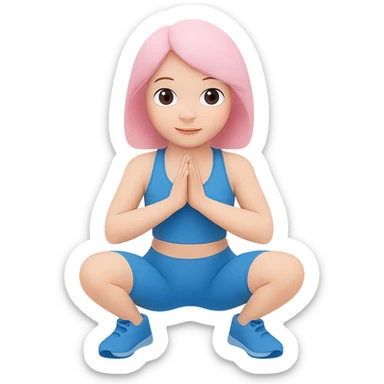 Change hair color to pastel pink, keep the rest the same, SFW, in apple emoji style with no background. sticker