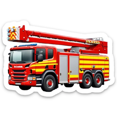 Fire Truck - Scania P320 Fire Truck (Model Year: 2015) (Iconic Colour: Red with white and yellow stripes) sticker