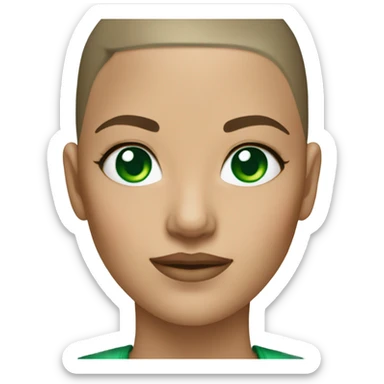 buzz cut woman with emerald eyes sticker