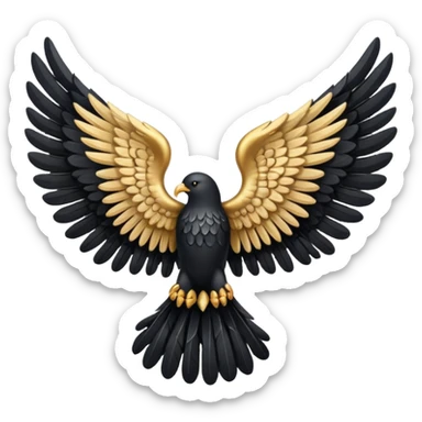 Left black angel wing sticker