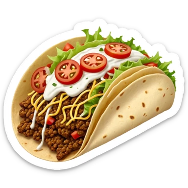 
Street food taco with toppings sticker