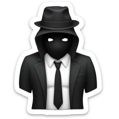 a member of the mafia that covers his face sticker