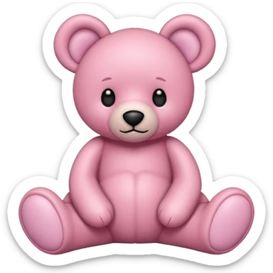 pink teddy bear with perked ears sticker