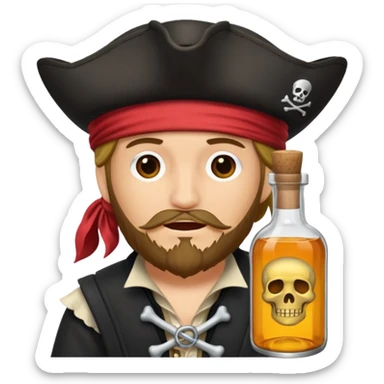Erstelle mir einen Pirat in einer Flasche ein Lied singt sticker