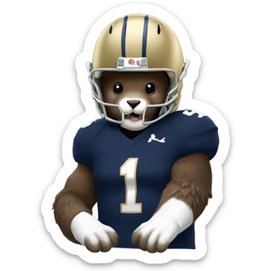 Otter wearing Notre dame helmet sticker