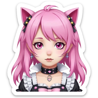 Pastel Kawaii Cute Beautiful Elegant Pretty Anime Punk Lolita Catgirl sticker