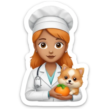 brazilian veterinary nurse with lulu pomeranian sticker