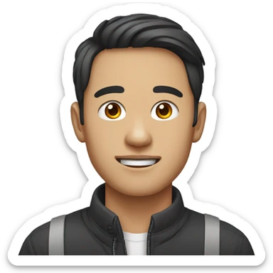 a man in his 20s in Asia without glasses
 sticker