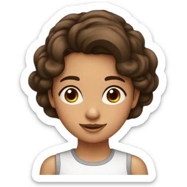 Fille brune avec des taches de rousseurs sticker