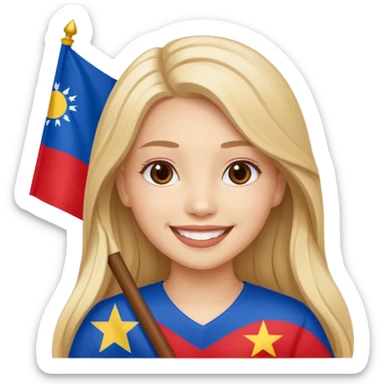 white girl pinoy flag sticker