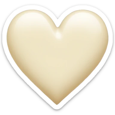 Cream colored heart sticker