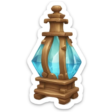 A beautiful crystal vial held by an ornate wooden structure sticker
