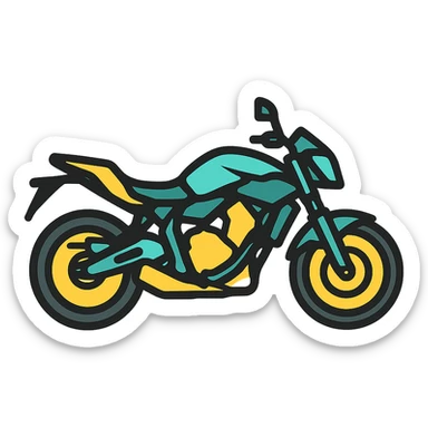 silhouette of a Yamaha MT-07 motorcycle, sporty style, dynamic lines, transparent background sticker