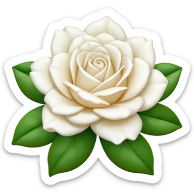 Rosa blanca tipo gardenia sin hojas verdes ninguna hoja verde sticker