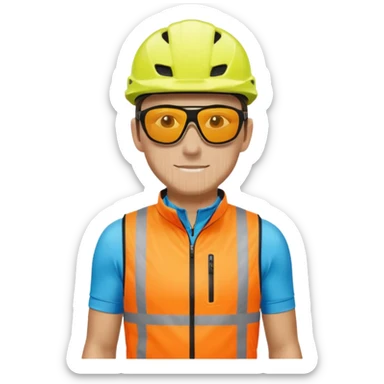 Cyclist with hi-vis vest, while cyclig sticker