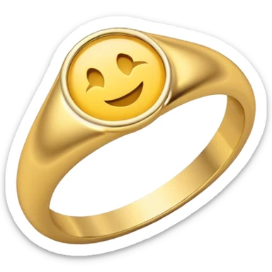 minimalist gold ring, no diamond, emoji style sticker
