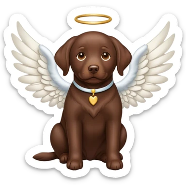 Chocolate lab with angel wings sticker