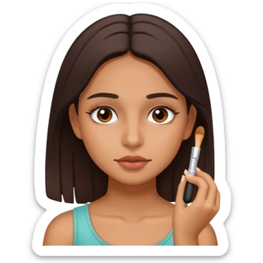 latin girl removing makeup, gentle, relatable sticker