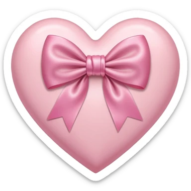 Light Pink heart with bow sticker