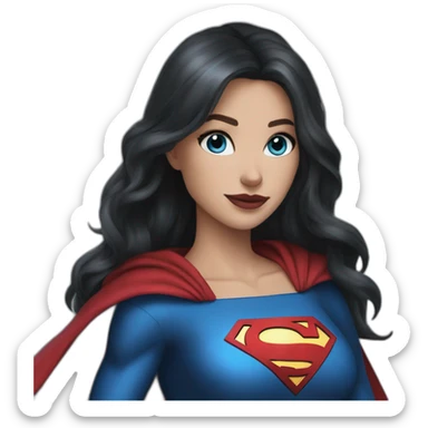 Supergirl Karina dark hair blue eyes sticker