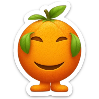 orange fruit man sticker