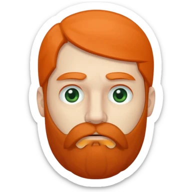 Greenish grey eyed adult man with tired look, half closed eyes. He has a very long beard hanging. Pale skin. He's serious and looks tired. Make sure his hair and beard are both dark gray. sticker