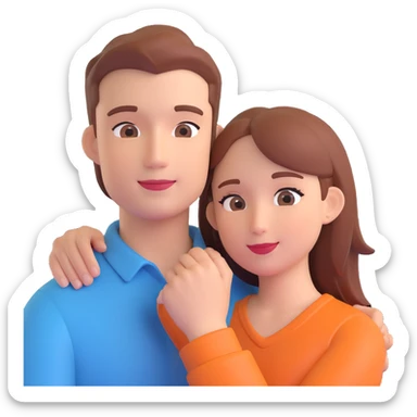 couple posing, close up pose, living room background sticker