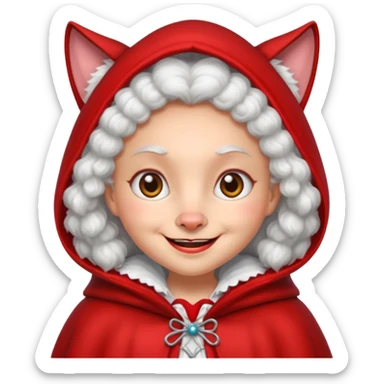The Big Bad Wolf put on Little Red Riding Hood's grandmother's clothes. sticker