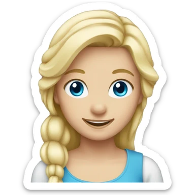 smiling girl with blonde Hair and Blue eyes sticker